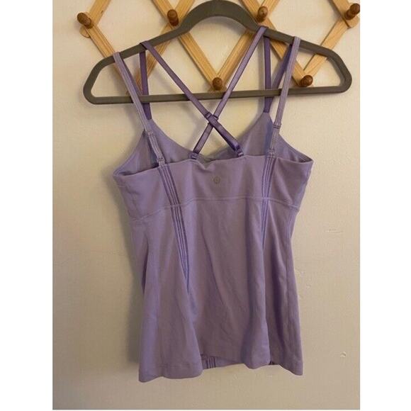Lululemon Top Women's 6 Lilac Warrior 1 Adjustable Tank Activewear Build in Bra - Picture 5 of 5